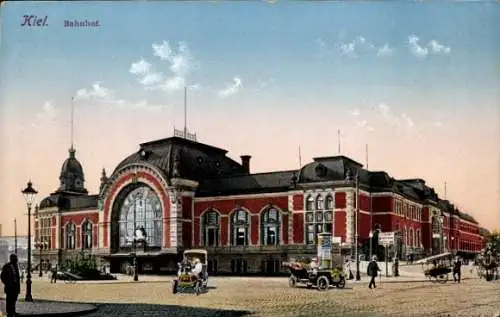 Ak Kiel, Bahnhof, Straßenseite