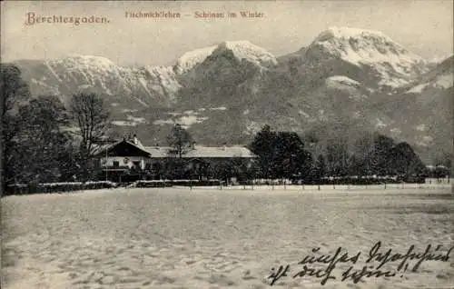 Ak Schönau am Königssee Oberbayern, Fischmichllehen, Winter