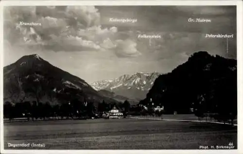 Ak Degerndorf am Inn Oberbayern, Panorama, Kaisergebirge, Falkenstein, Kranzhorn