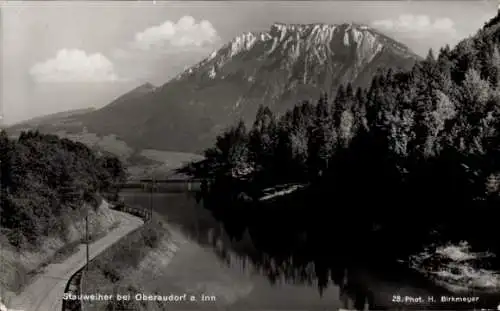 Ak Oberaudorf am Inn Oberbayern, Stauweiher, Der zahme Kaiser