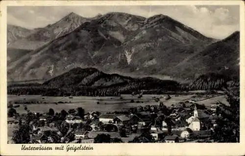 Ak Unterwössen in Oberbayern, Gesamtansicht, Geigelstein