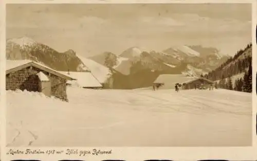 Ak Schliersee in Oberbayern, Untere Firstalm, Rotwand, Winter