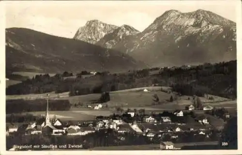 Ak Siegsdorf in Oberbayern, Panorama, Stauffen, Zwiesel