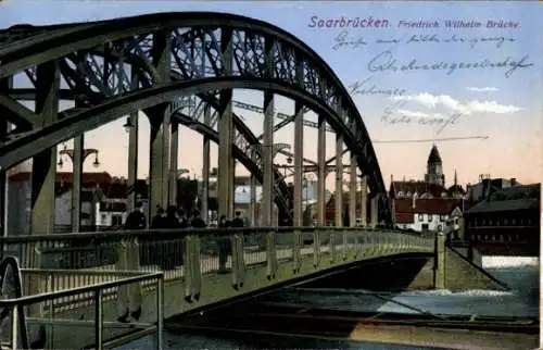 Ak Saarbrücken im Saarland, Friedrich Wilhelm Brücke