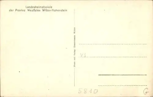 Ak Hohenstein Witten an der Ruhr, Landesheimatspiele, Siegfried, Theaterszene