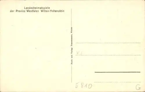 Ak Hohenstein Witten an der Ruhr, Landesheimatspiele, Siegfried, Nibelungen