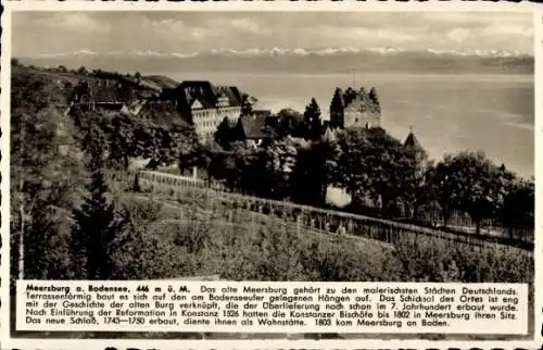 Ak Meersburg am Bodensee, Teilansicht, Schloss