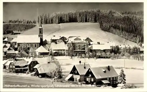 Ak Schönwald im Schwarzwald, Teilansicht, Winter