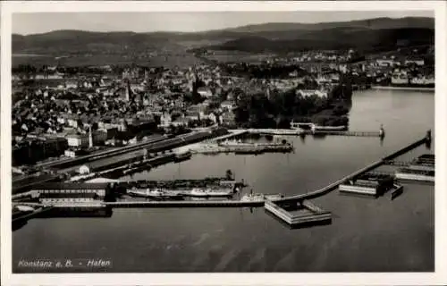 Ak Konstanz am Bodensee, Gesamtansicht, Hafen