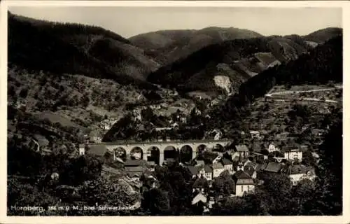 Ak Hornberg im Schwarzwald, Gesamtansicht, Brücke