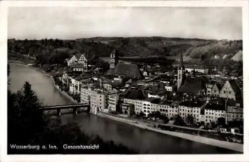 Ak Wasserburg am Inn in Oberbayern, Gesamtansicht