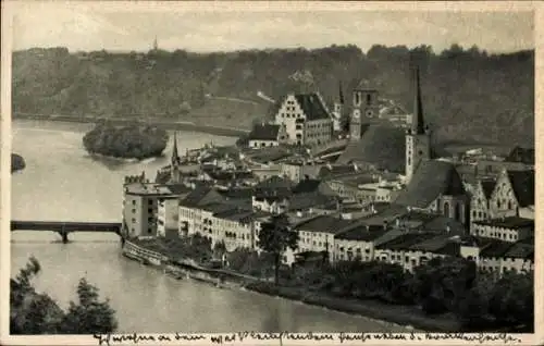 Ak Wasserburg am Inn in Oberbayern, Gesamtansicht