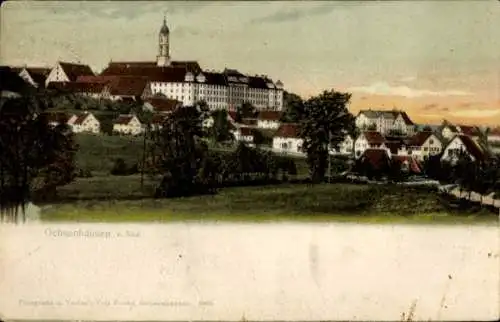 Ak Ochsenhausen in Württemberg, Teilansicht von Süden, Kirche