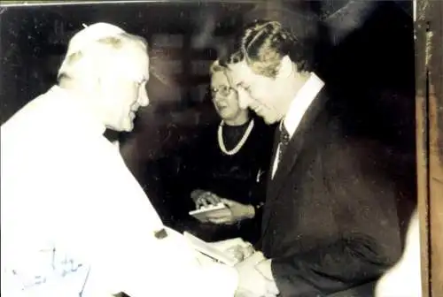 Foto Ak Klaus Bölling und Papst Johannes Paul II., Autogramm
