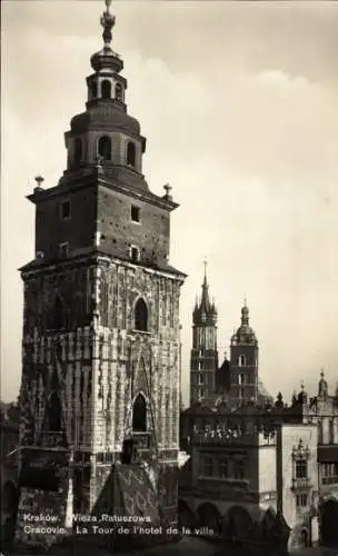 Ak Kraków Krakau Polen, Turm des Rathauses