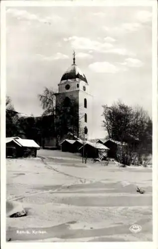 Ak Rättvik Schweden, Kirche im Winter