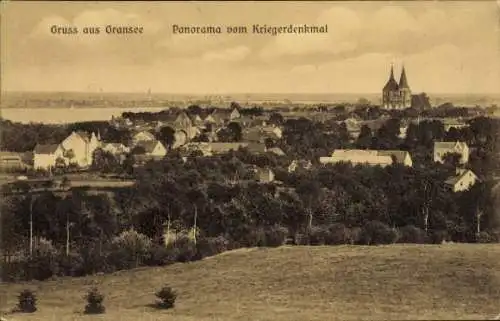 Ak Gransee in der Mark, Stadtpanorama vom Kriegerdenkmal gesehen