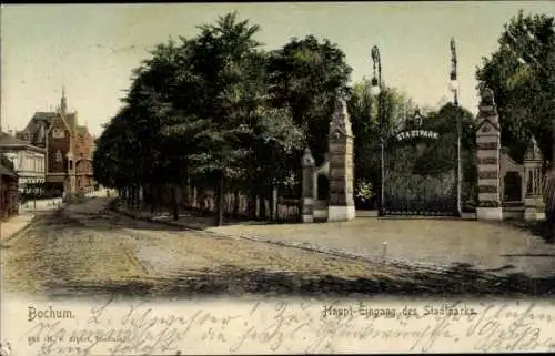 Ak Bochum im Ruhrgebiet, Stadtpark, Haupt-Eingang