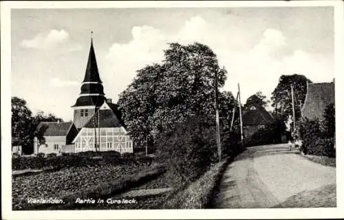 Ak Hamburg Bergedorf Curslack, Straße, Kirche