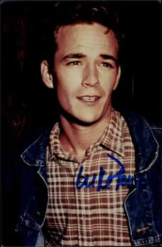 Foto Schauspieler Luke Perry, Portrait, Autogramm