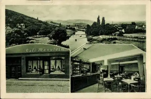 Ak Bad Sobernheim an der Nahe, Panorama, Conditorei Café Restaurant F. N. Manstein, Grösstraße C 2