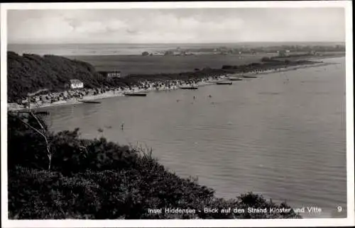 Ak Insel Hiddensee in der Ostsee, Blick auf den Strand Kloster und Vitte