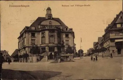 Ak Donaueschingen im Schwarzwald, Rathaus, Villinger-Straße