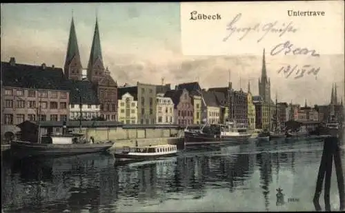 Ak Hansestadt Lübeck, Untertrave