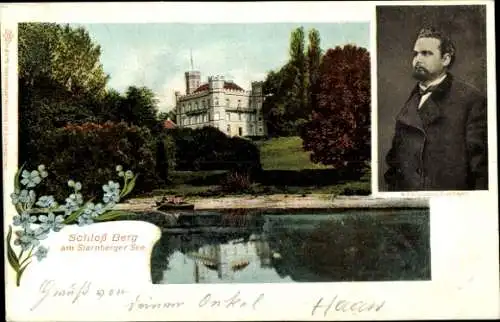 Ak Berg Landkreis Starnberg, König Ludwig II., Schloss Berg