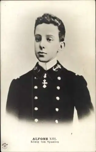 Ak König Alfonso XIII von Spanien, Portrait