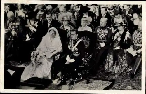 Ak Königliche Hochzeit 1937, Prinzessin Juliana der Niederlande, Prinz Bernhard, Philipp von Hessen