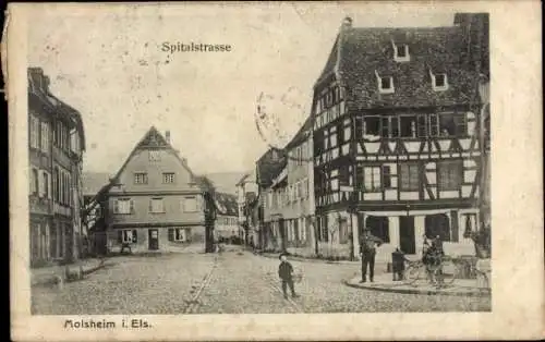 Ak Molsheim Elsass Bas Rhin, Spitalstraße