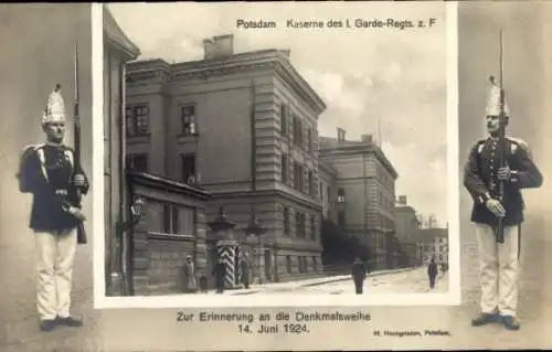 Ak Potsdam in Brandenburg, Kaserne 1. Garde Regiment zu Fuß, Denkmalsweihe 1924