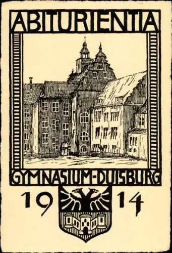 Studentika Ak Duisburg im Ruhrgebiet, Abiturientia 1914