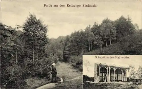 Ak Kettwig Essen im Ruhrgebiet, Stadtwald, Schutzhütte