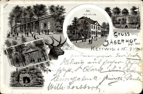 Litho Kettwig Essen im Ruhrgebiet, Gasthaus Jägerhof