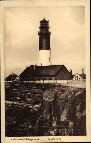 Ak Nordseeinsel Helgoland, Leuchtturm