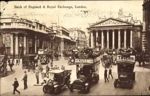 Ak London City England, Bank of England & Royal Exchange