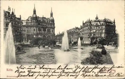 Ak Köln am Rhein, Deutscher Ring, Springbrunnen, Fontänen