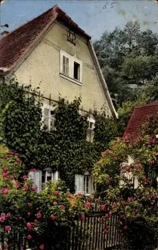 Ak Landschaftsidyll, Haus, Nenke und Ostermaier 83 1992, Photochromie, Heckenrose