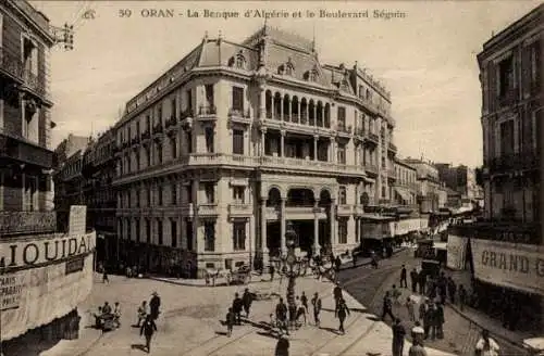 Ak Oran Algerien, Bank und Boulevard Séguin