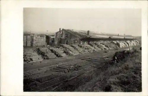 Ak Igney Avricourt Meurthe-et-Moselle, Holzmühle, Gelagertes Holz