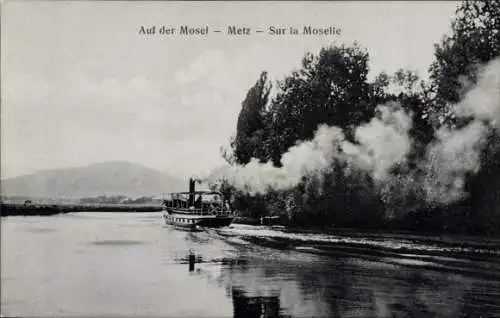 Ak Metz Moselle, Dampfer auf der Mosel