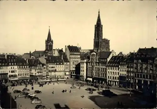 Ak Strasbourg Straßburg Elsass Bas Rhin, Karl Roos Platz