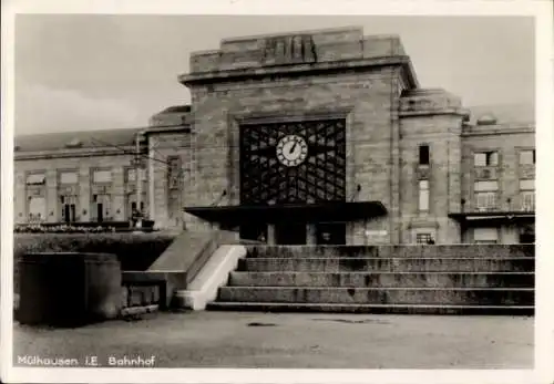 Ak Mulhouse Mülhausen Elsass Haut Rhin, Bahnhof