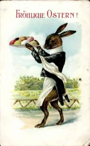 Ak Glückwunsch Ostern, Osterhase, Ostereier