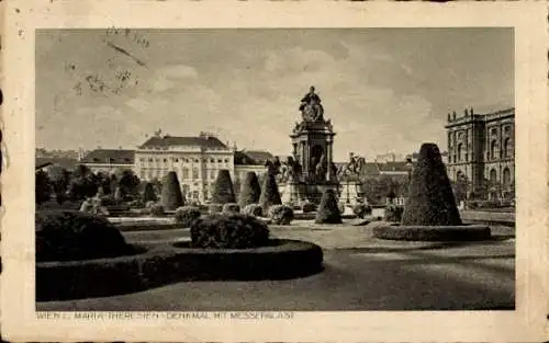 Ak Wien 1 Innere Stadt, Maria Theresien Denkmal mit Messepalast