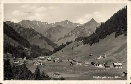 Ak Bödmen Mittelberg im Kleinwalsertal Vorarlberg, Ort mit Umgebung