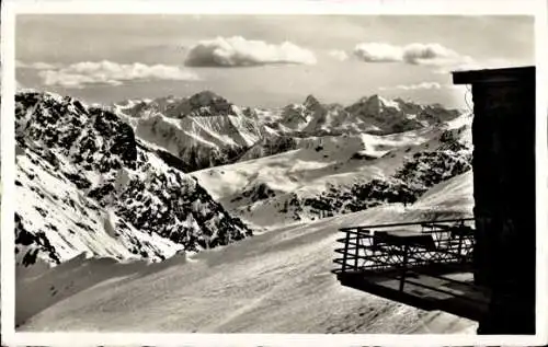 Ak Davos Kanton Graubünden, Restaurant Weissfluhjoch