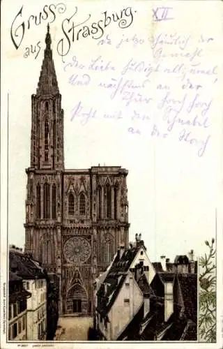 Ak Straßburg Elsass Bas Rhin, Münster